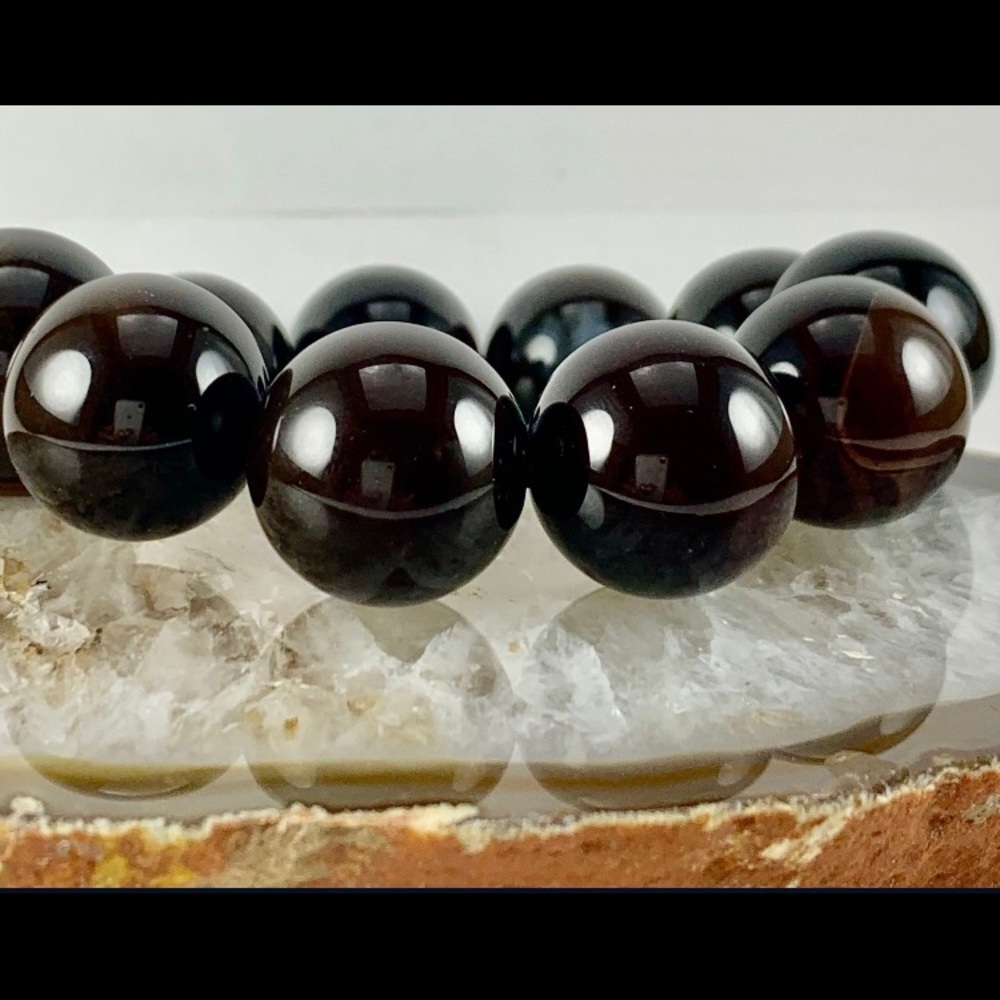 NWOT Brown Agate Bead Bracelet - Picture 4 of 6